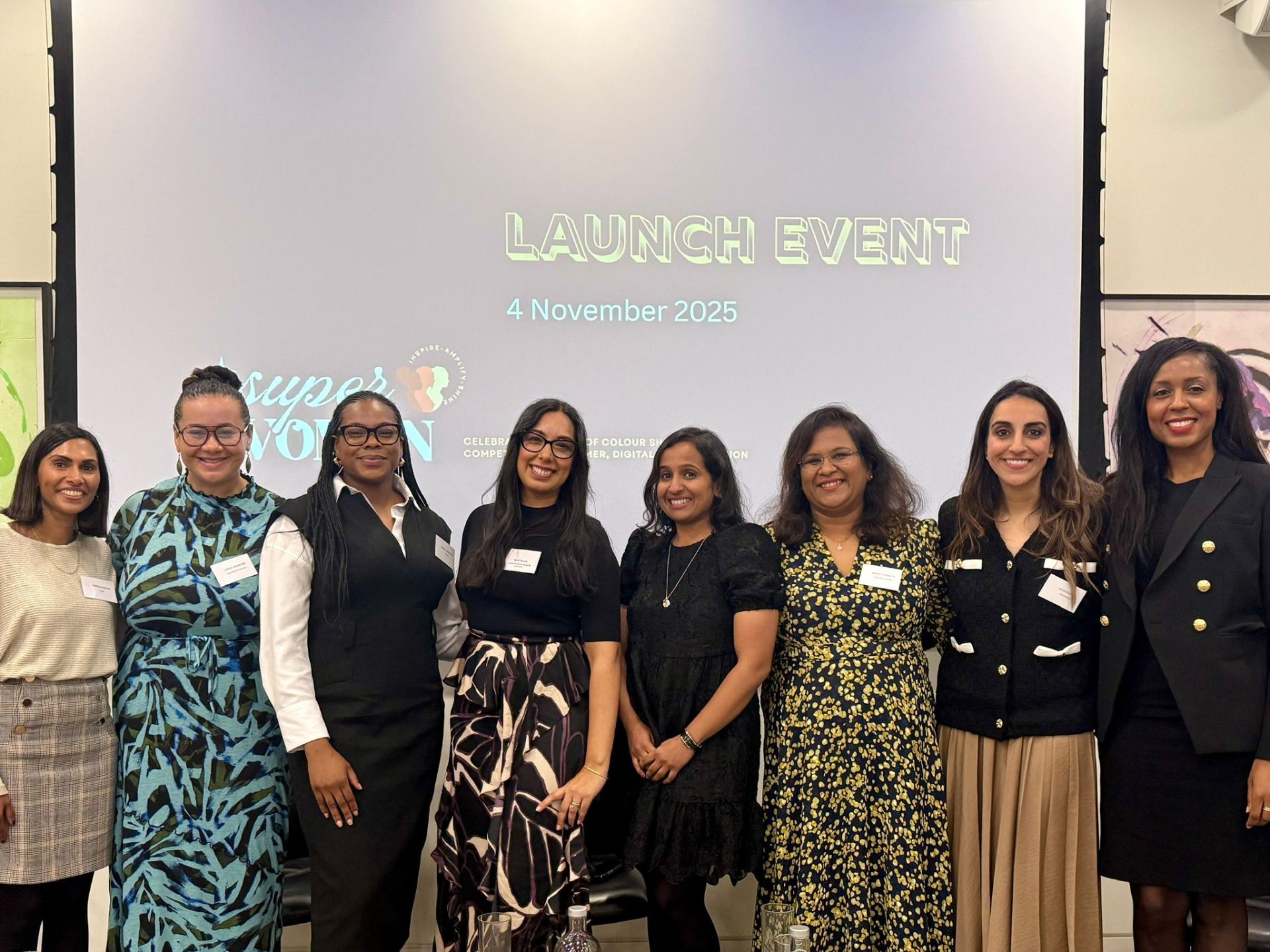 Superwomen of Colour speakers and team at the launch event on 4 November 2025